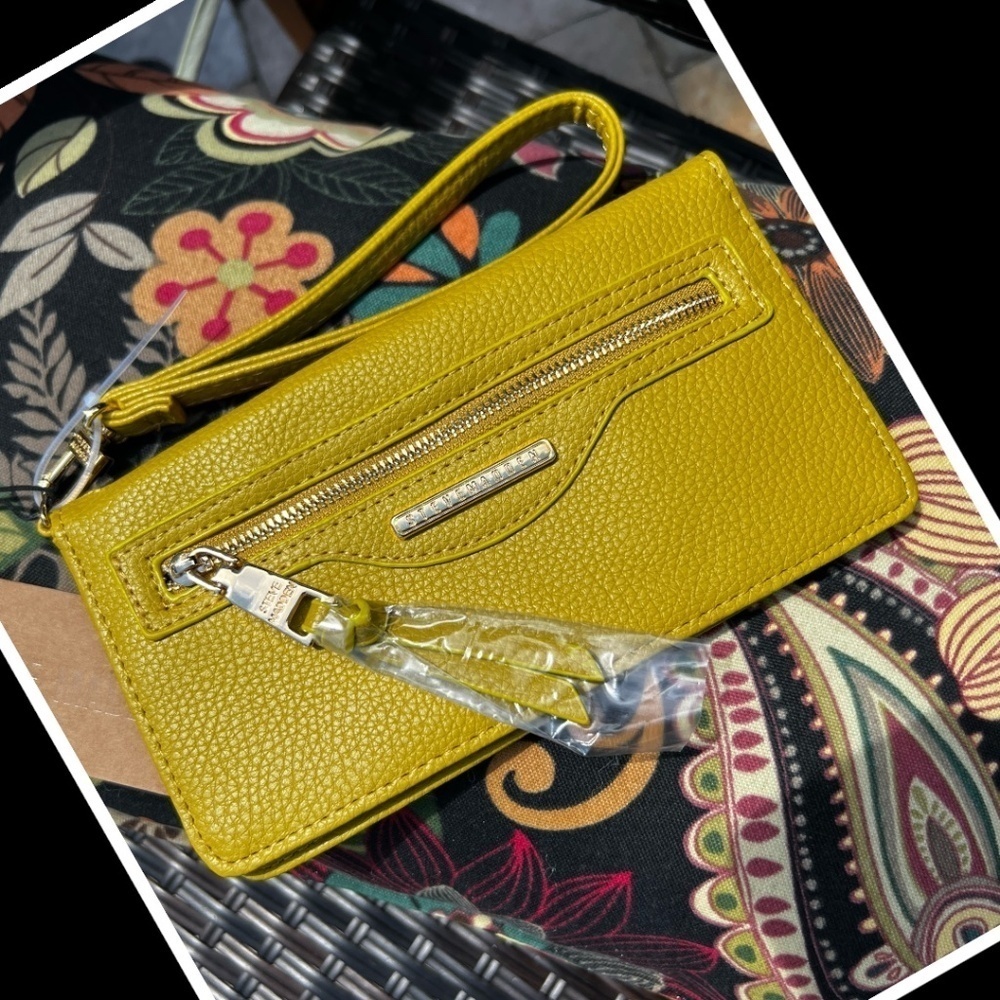 STEVE MADDEN B-Nelly Core Fold Over/Bifold Wristlet Wallet in Marigold NWT - Picture 10 of 13